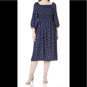 Navy Blue Polka Dot Women's Dress